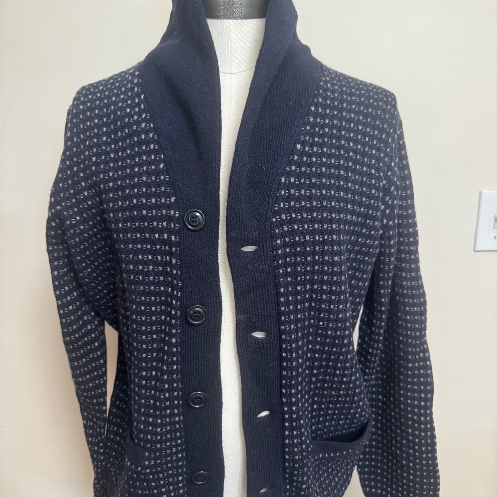 J. Crew Navy and Cream Knit Sweater